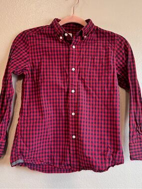 CREWCUTS BOYS Red and Black Check Button-Down Shirt